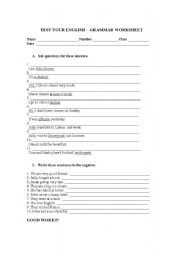 English worksheet: grammar worksheet