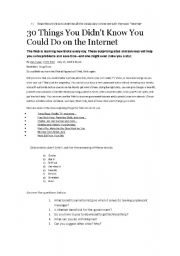 English worksheet: You can do it on the internet