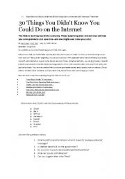 English Worksheet: You can do it on the internet