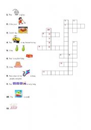 English Worksheet: Toys & Food Crossword Puzzle