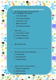 English Worksheet: Science class- listening activity