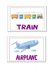 English Worksheet: Means of transportation Flashcards part 1/2