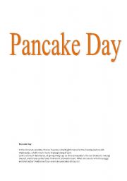 English Worksheet: pancake day