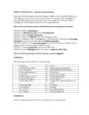 English Worksheet: A Subway/Metro Scene - Idioms and Expressions