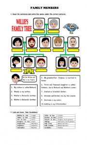 English Worksheet: Family Members
