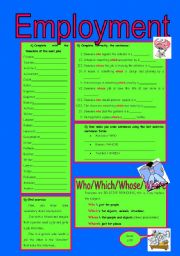 English Worksheet: professions and Relative pronouns
