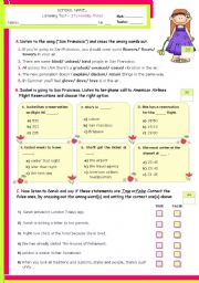 English Worksheet: Its Holiday Time!  -  Listening Comprehension