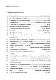 English Worksheet: Mixed conditionals.