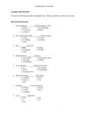 English worksheet: Grammar Pre-Test