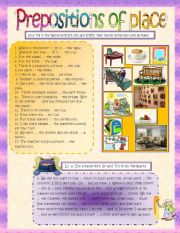 English Worksheet: Prepositions of place