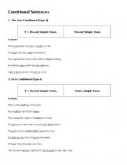 English worksheet: Conditional sentences