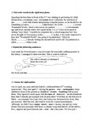 English Worksheet: Language Exersices 