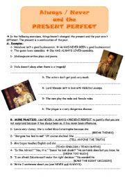 English Worksheet: present perfect with always and never