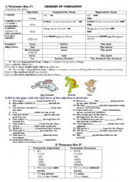 English Worksheet: degrees of comparison and posessive pronouns