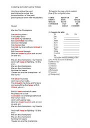 English Worksheet: Lyrics of the song 