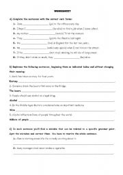 English Worksheet: Revision work 9th Grade