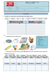 English Worksheet: Vocabulary and grammar test - version 2 