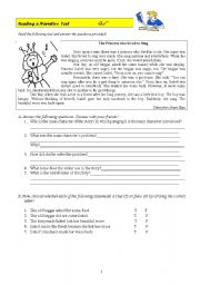 English Worksheet: Reading Narrative Texts