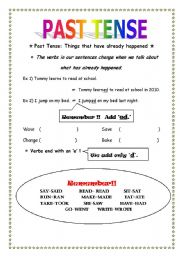 English worksheet: past tense worksheet 