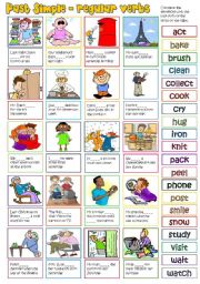 English Worksheet: Past Simple - regular verbs (B&W + KEY included)