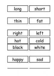 English worksheet: adjectives memory cards