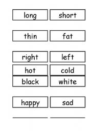 English Worksheet: adjectives memory cards