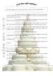 English Worksheet: Royal wedding in numbers