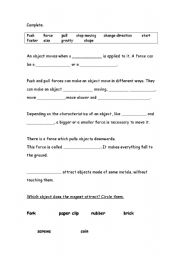 English Worksheet: Forces 