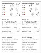 English Worksheet: Quick rewiev TO BE verb