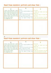 English Worksheet: Monsters portraits
