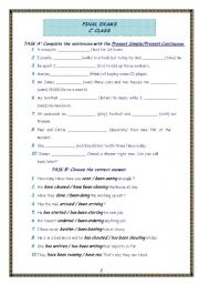 English Worksheet: grammar test c class