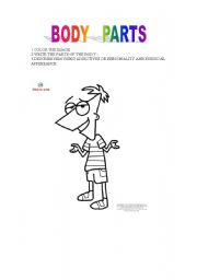 English Worksheet: BODY PARTS WORKSHEET