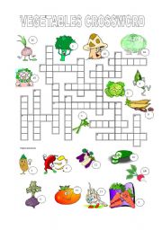Vegetables crossword