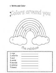 English Worksheet: colors around you
