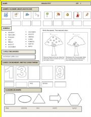 English Worksheet: TEST 4TH GRADE