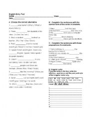 English worksheet: entry test intermediate level