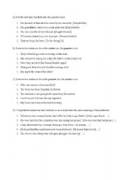 English Worksheet: Passive voice