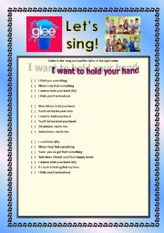 English Worksheet: > Glee Series: Season 2! > SONGS FOR CLASS! S02E03 *.* FOUR SONGS *.* FULLY EDITABLE WITH KEY! *.* PART 2/2