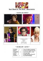 English worksheet: SCOTT PILGRIM VS THE WORLD MOVIE ACTIVITY