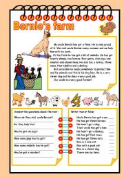 English Worksheet: Bernies farm