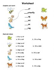 English Worksheet: animals review ( treetops 1 )