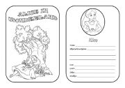 English Worksheet: mini book alice in wonderland