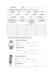 English worksheet: Personality Traits