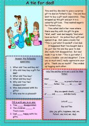 English Worksheet: A tie for dad!