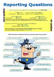 English Worksheet: PART 2 - THE REPORTED SPEECH - REPORTING QUESTIONS