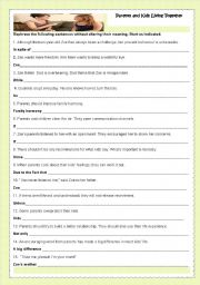 English Worksheet: PARENTS AND KIDS LIVING TOGETHER