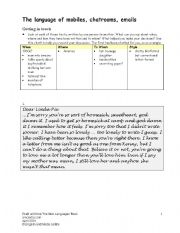 English Worksheet: Text language