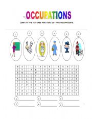 English worksheet:  OCCUPATIONS.