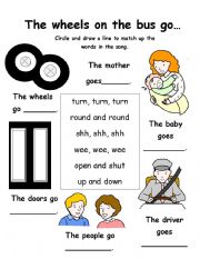 English Worksheet: The Wheels on the Bus