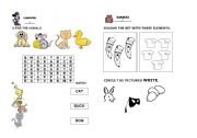 English worksheet: Animals and colours